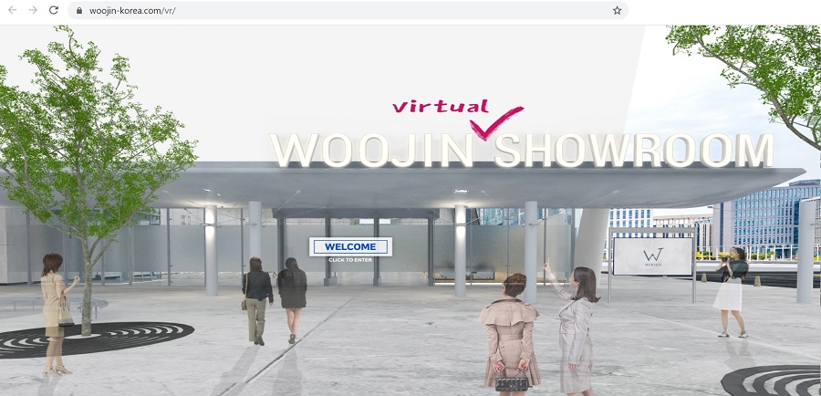 virtual entrance at the Woojin Trading Virtual Showroom in South Korea
